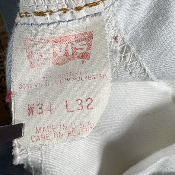 Vintage 80s 90s Levis 517 Jeans Fits 34x31 Blue Regular Bootcut USA Embellished - Picture 12 of 16
